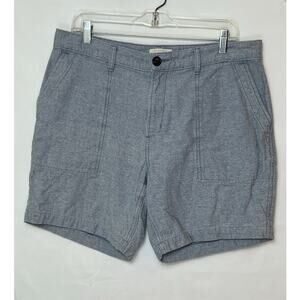 Taylor Stitch Men 35 Blue Textured Stretch Preppy Shorts Premium Casual Chino